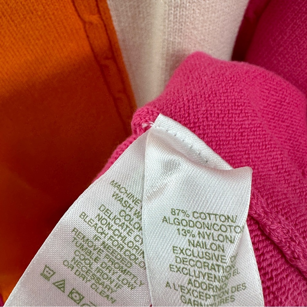 LizGolf Color Block Golf Sweater Pink White Orange – Women’s XL - Picture 5 of 8